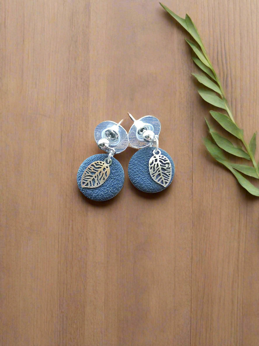 Danity Silver Leaf Earrings
