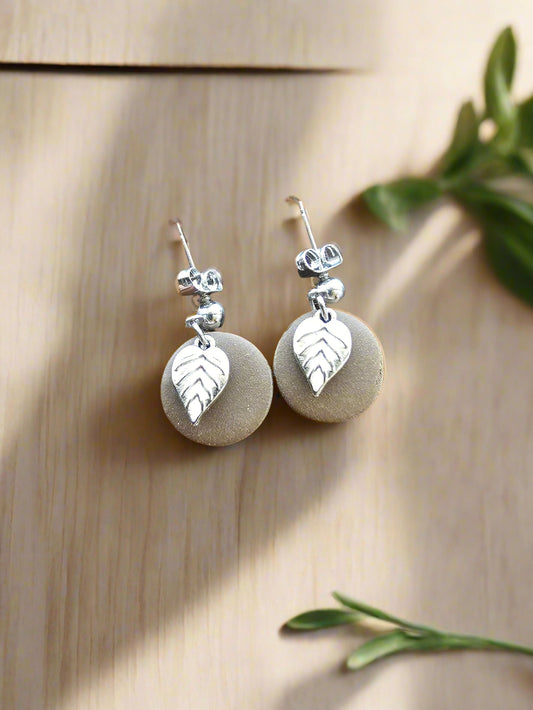 Danity Silver Leaf Earrings