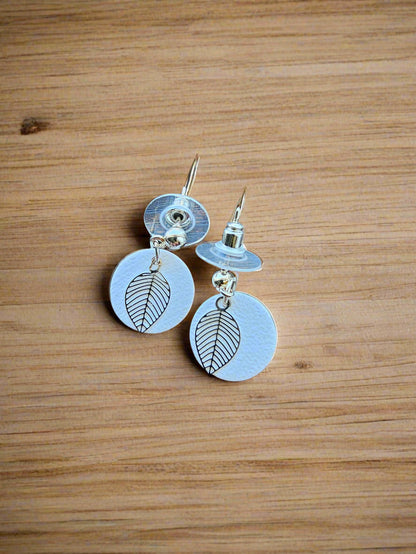 Danity Silver Leaf Earrings