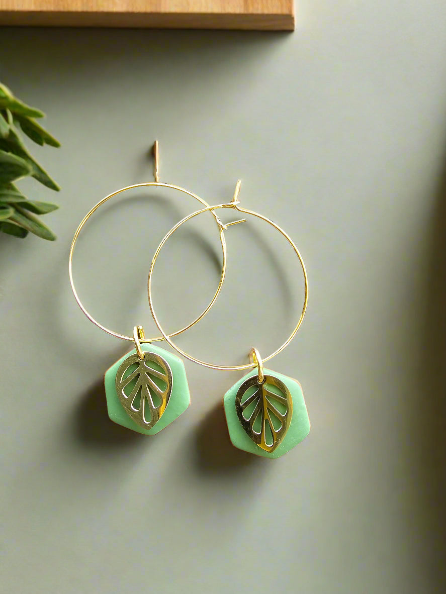 Circle Leaf Earring